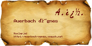 Auerbach Ágnes névjegykártya