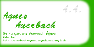 agnes auerbach business card