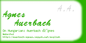 agnes auerbach business card